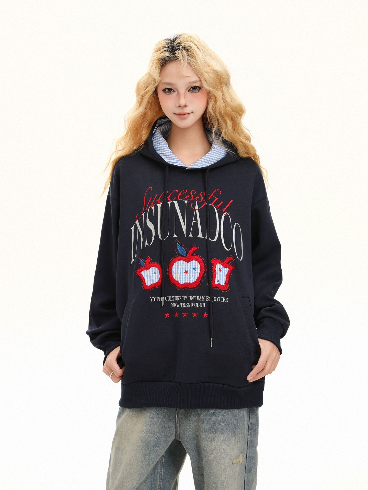Unisex Cotton Applique Hoody
