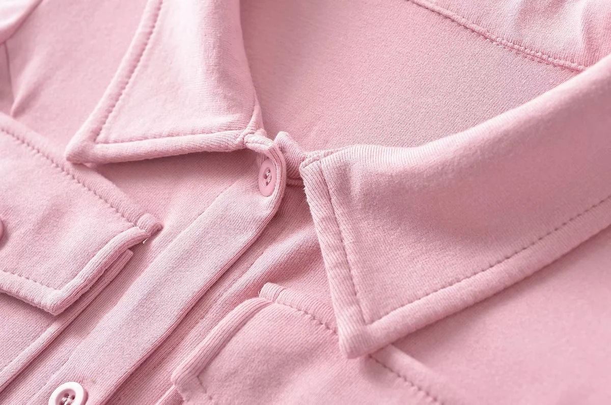 Ladies Half Sleeve Notch Collar Cardigan Tee