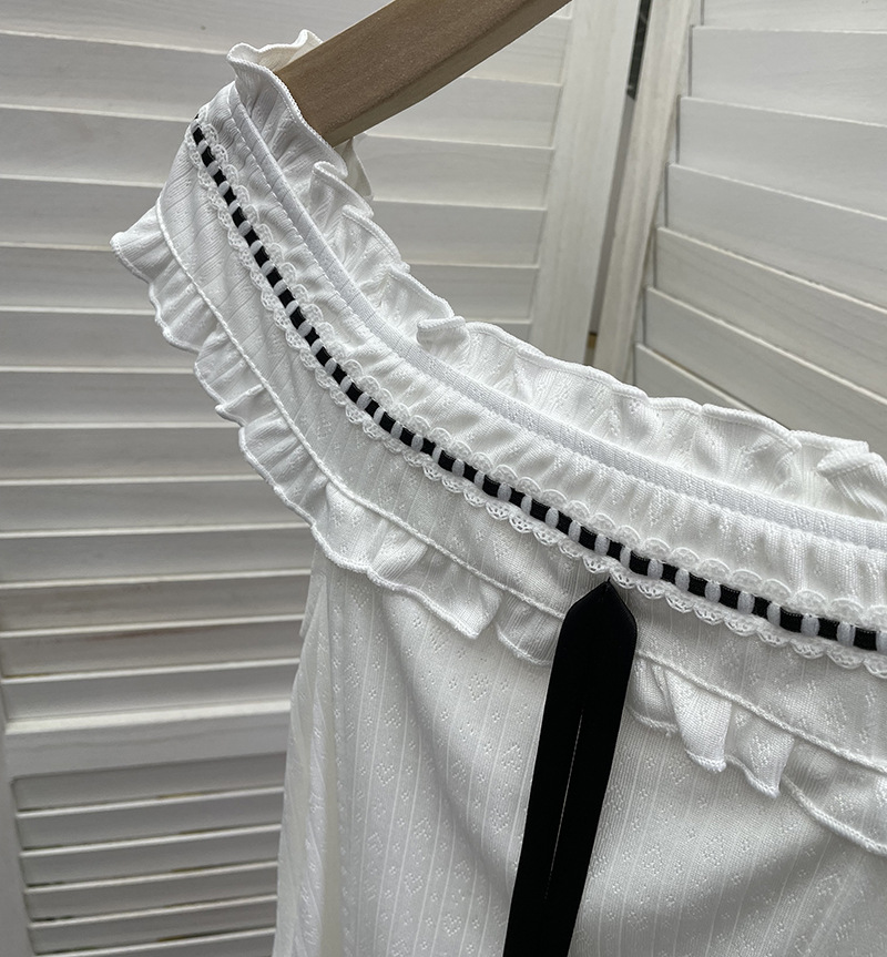 Ruffled Asymmetric Sleeveless Ribbon Knot Top