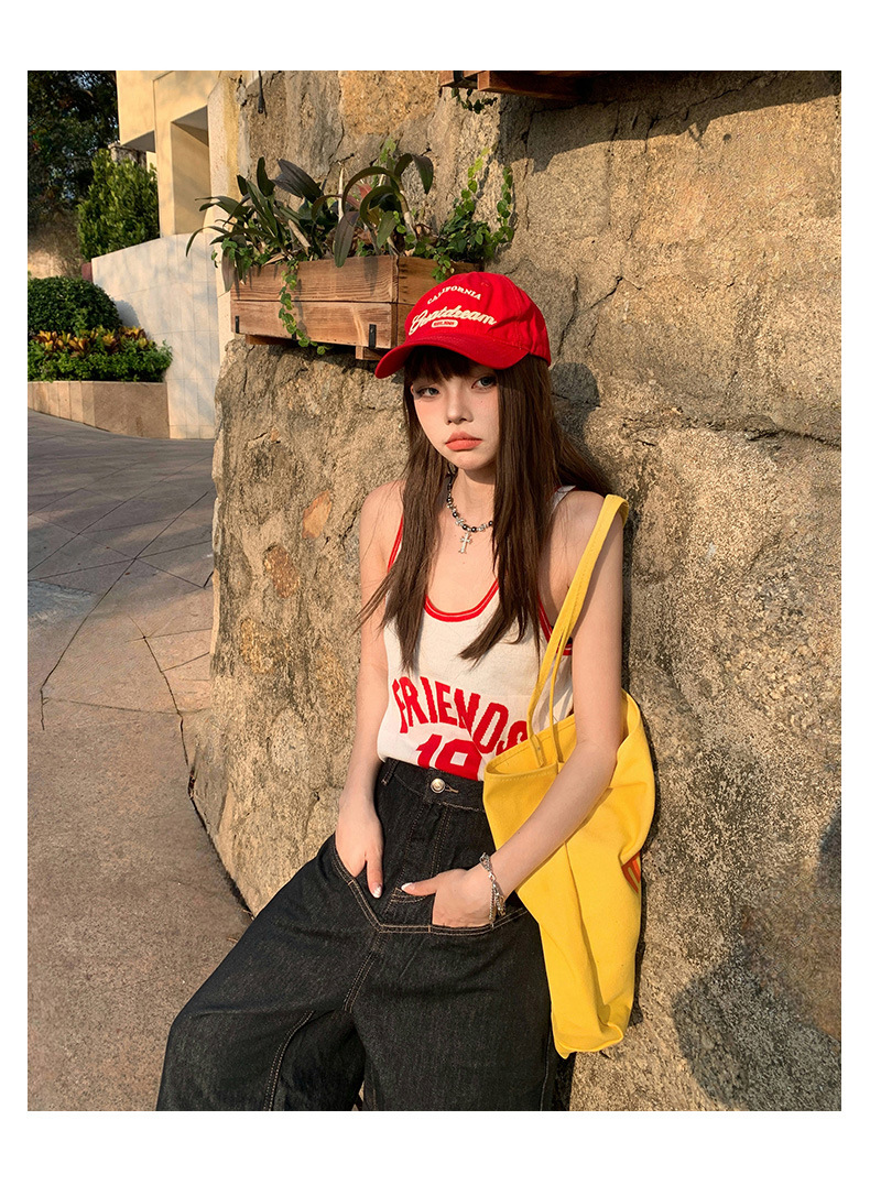 Loose Wide-Leg Jeans for Women Casual Drop-Crotch Pants with Drapey Patchwork Design