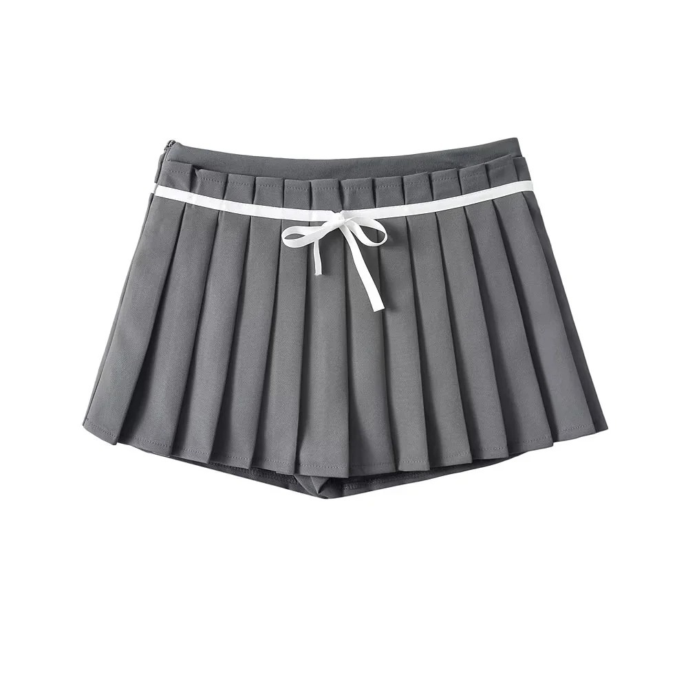 Cotton Solid Flirty Fitted Waist Textured Mini Skirt