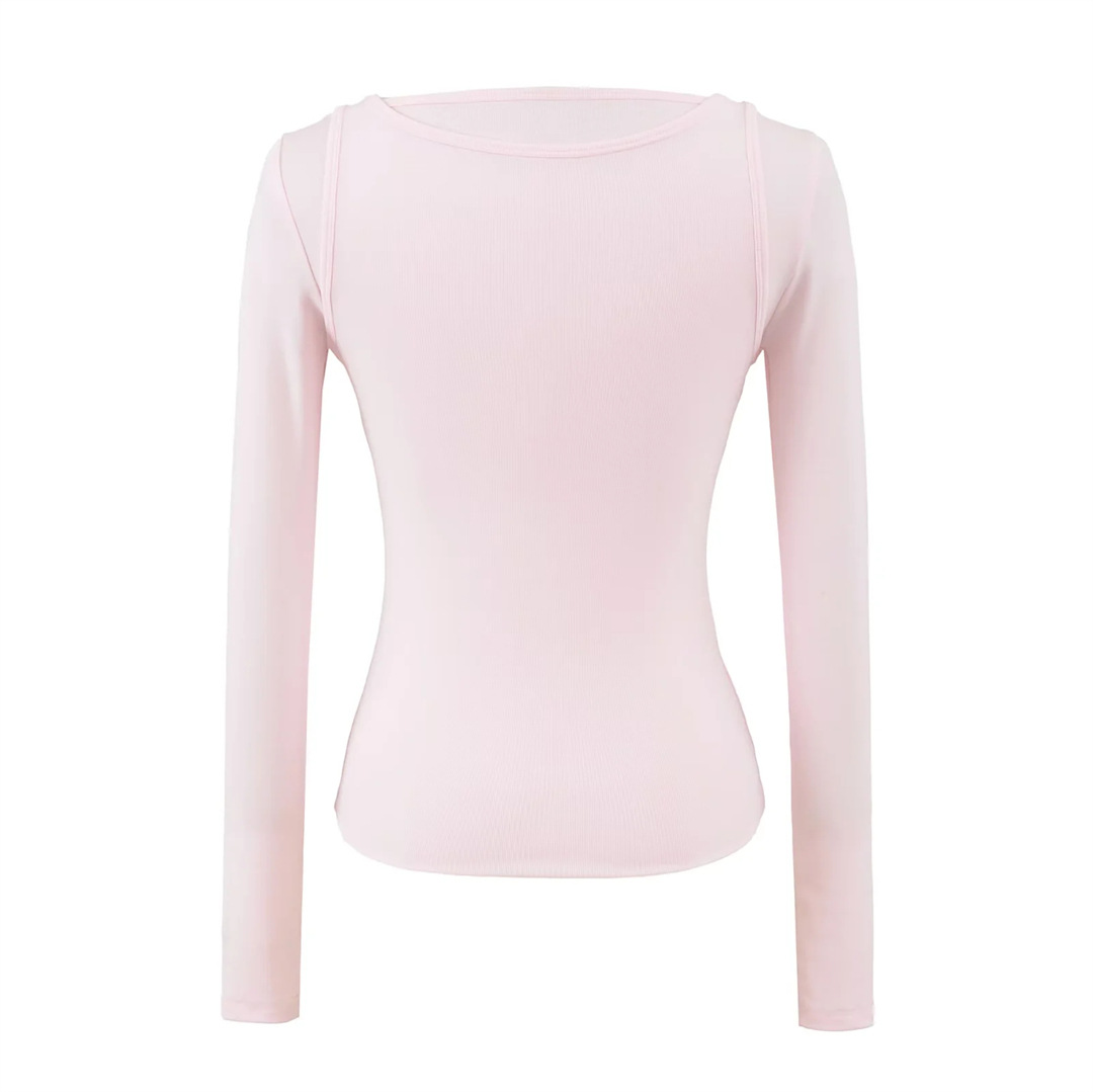 Ladies Sensual Bodycon Solid Long Sleeve Tee
