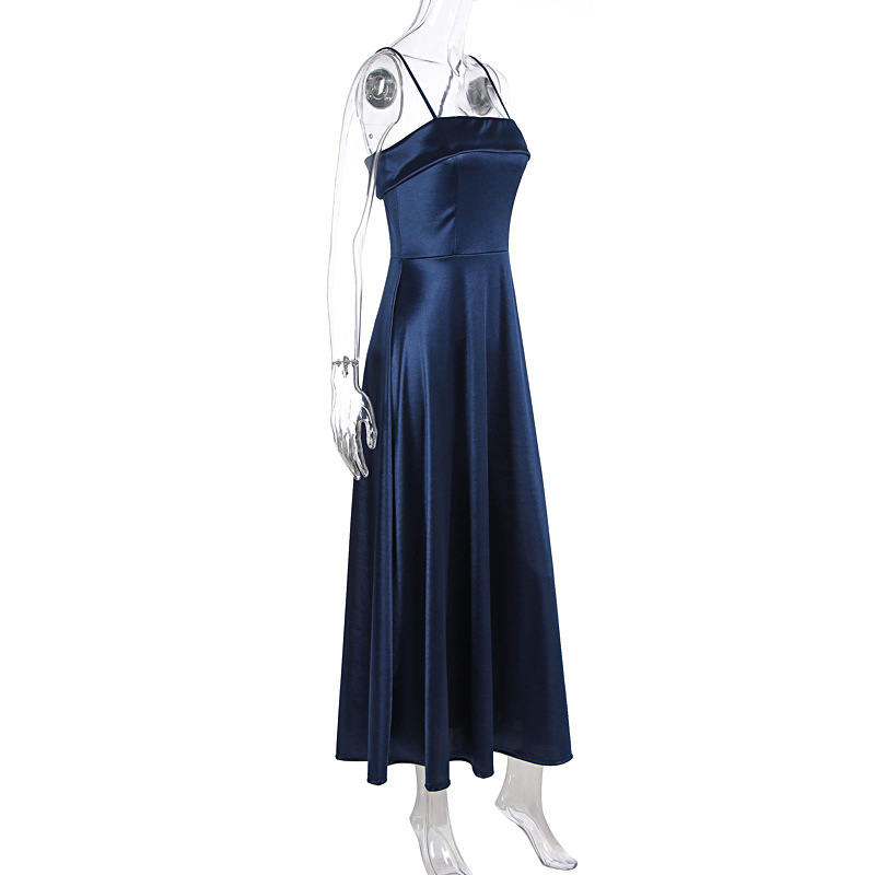 Satin suspender evening dress fashion dress