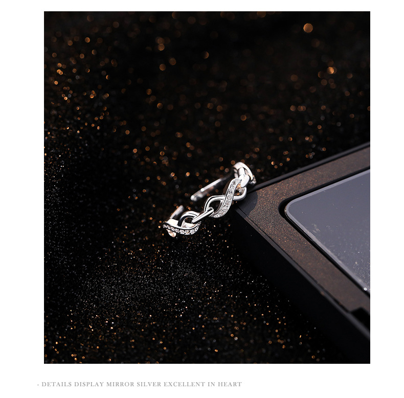 S925 Sterling Silver "Endless Love" Chain Ring Women's High-End Cold Wind Niche Design Open Ring