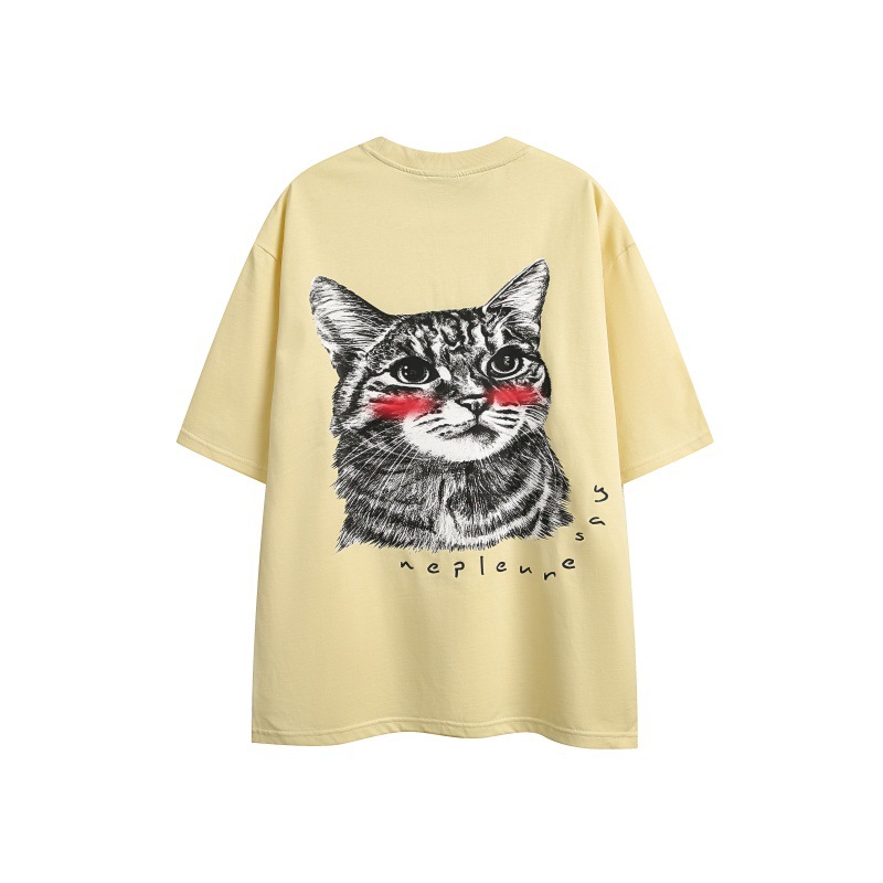 Oversized Unisex Japanese Retro Letter Crew Neck Tee