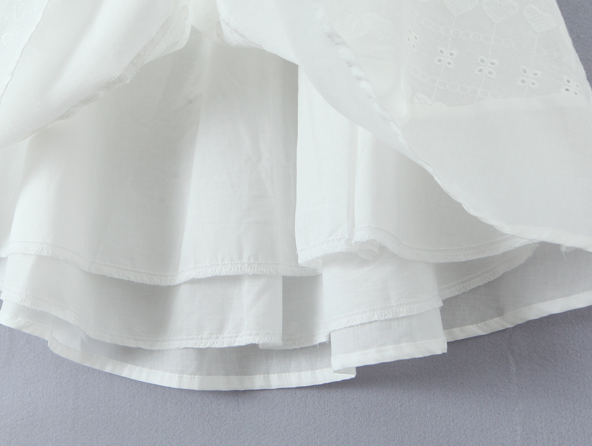 Lace Tie Short Sleeve Waist-Cinched Dress