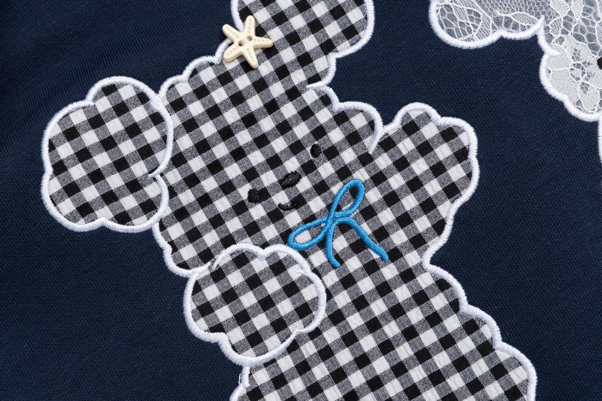 Retro Checked Cotton Puppy Hoodie