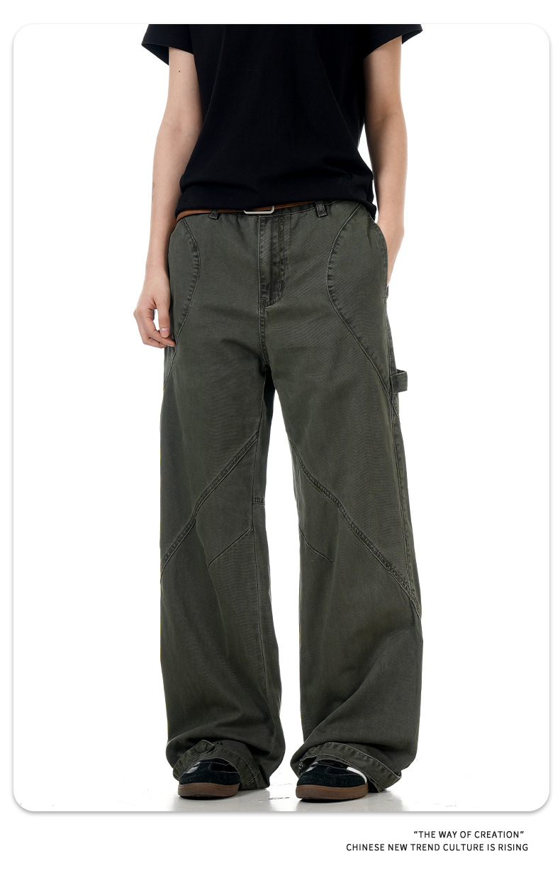 Flared Work Pants for Men and Women Loose Fit Slimming Carpenter Casual Tapered Long Pants