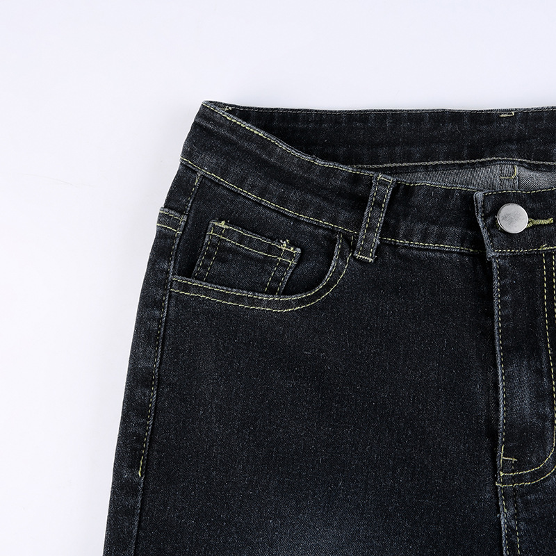 Retro blue low waisted straight leg casual pants