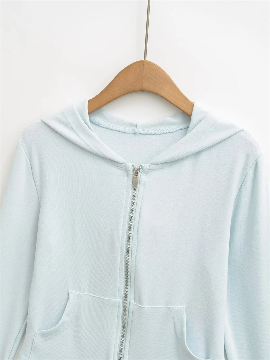 Ladies Minimalist Fitted Full Arm Hoodie