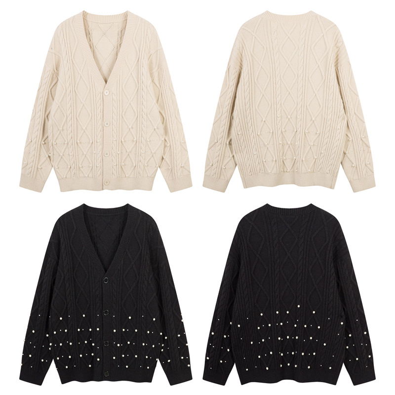 Urban Relaxed Fit Long Sleeve Plunge Neck Cardigan