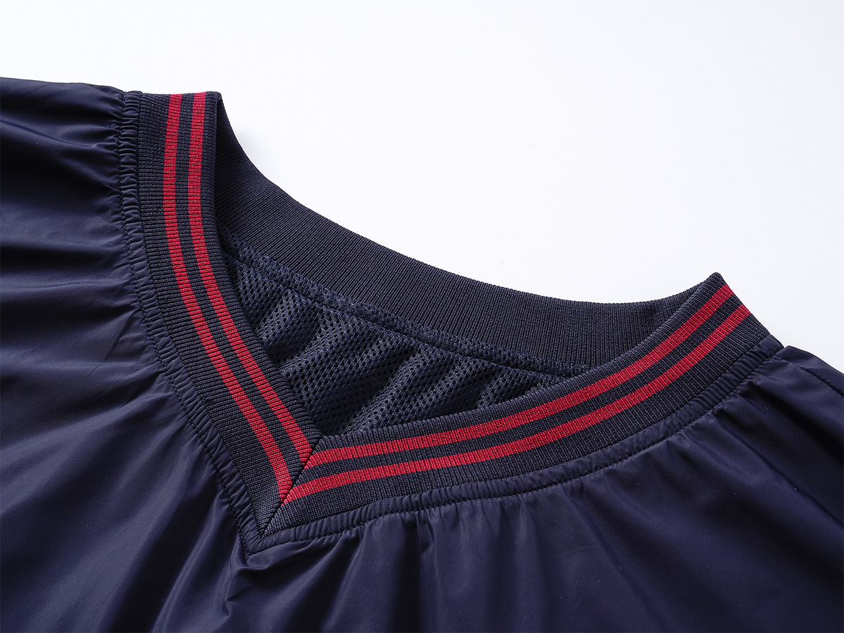 V-neck baseball jersey sweatshirt