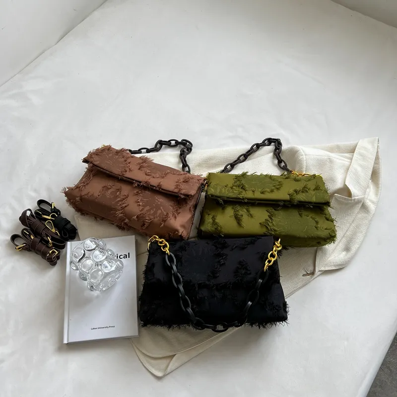 Canvas Crossbody Bags for Women New In Latest Trend Designer Chain Shoulder armpit Handbags Small Underarm Bag
