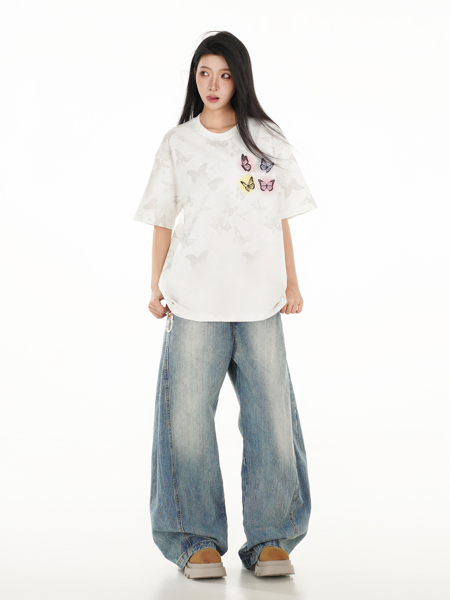 Vintage American Cotton Crew Neck Oversized Monarch Tee