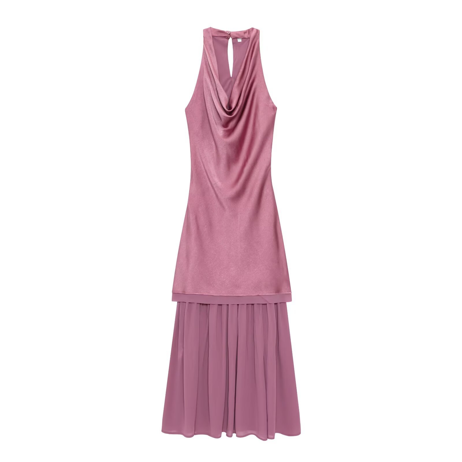 Women's Fashion Temperament Small Pleated Splicing Midi Dress