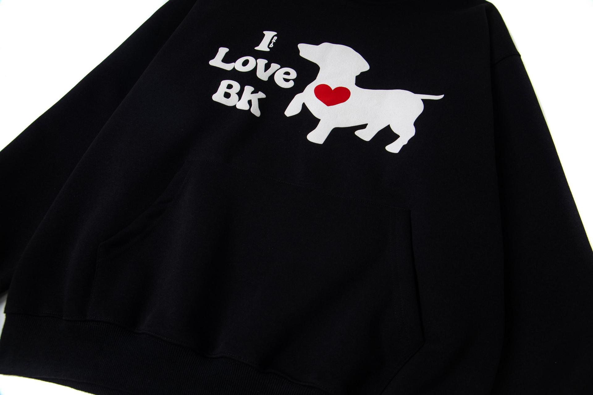 Cotton Dog Puff Print Hoodie
