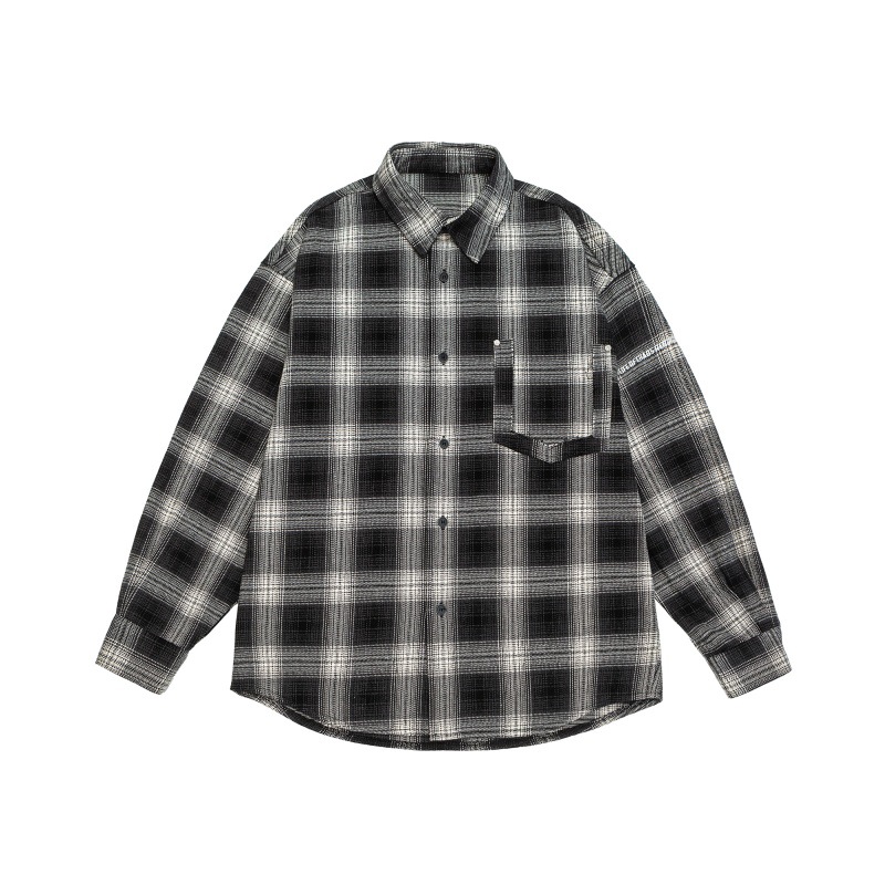 Men's Oversized Check Cotton Blend Shirt