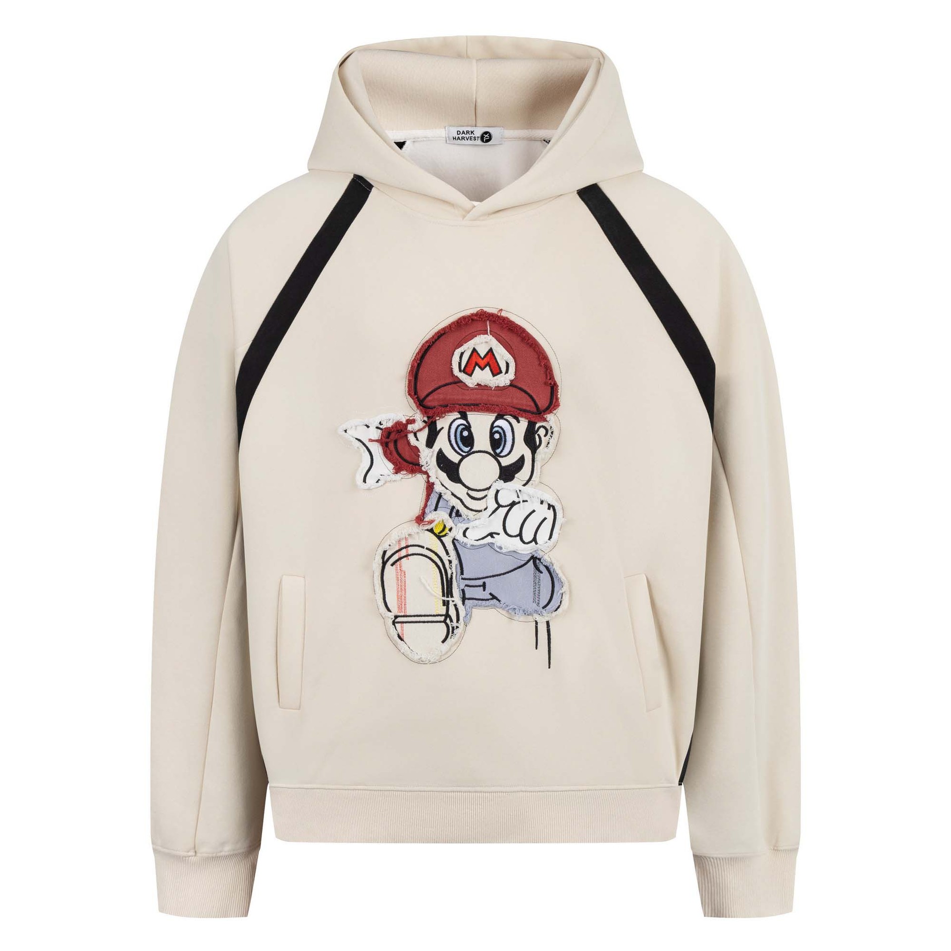 Oversized Letter Print Cotton Hoodie