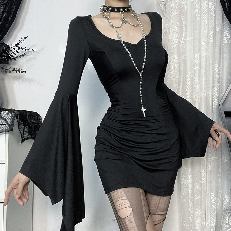 Slim Dolman V-Neck High Waist Short Dress
