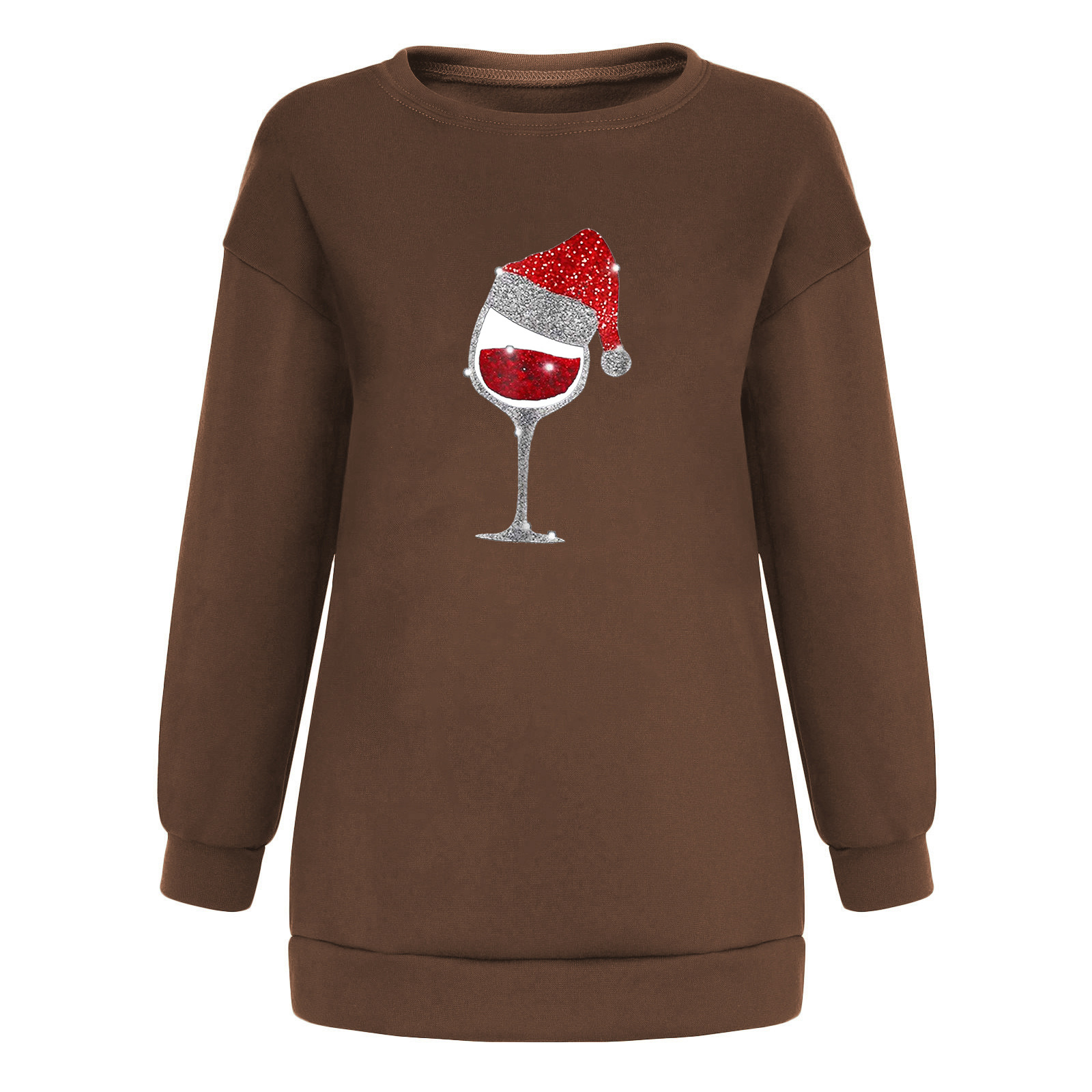 Women's Thick Bardot Hoodie with Holiday Goblet Graphic