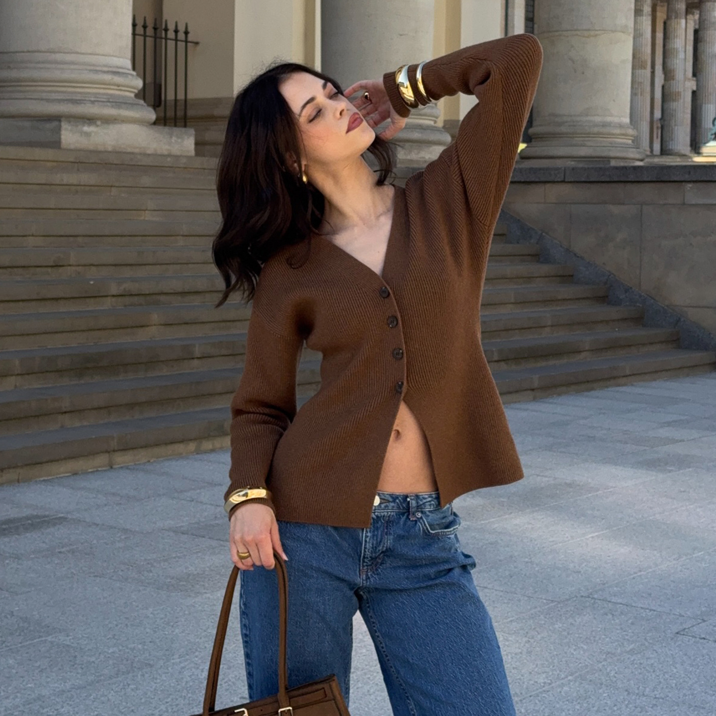 Short Slim Fit Retro Knit Sweater