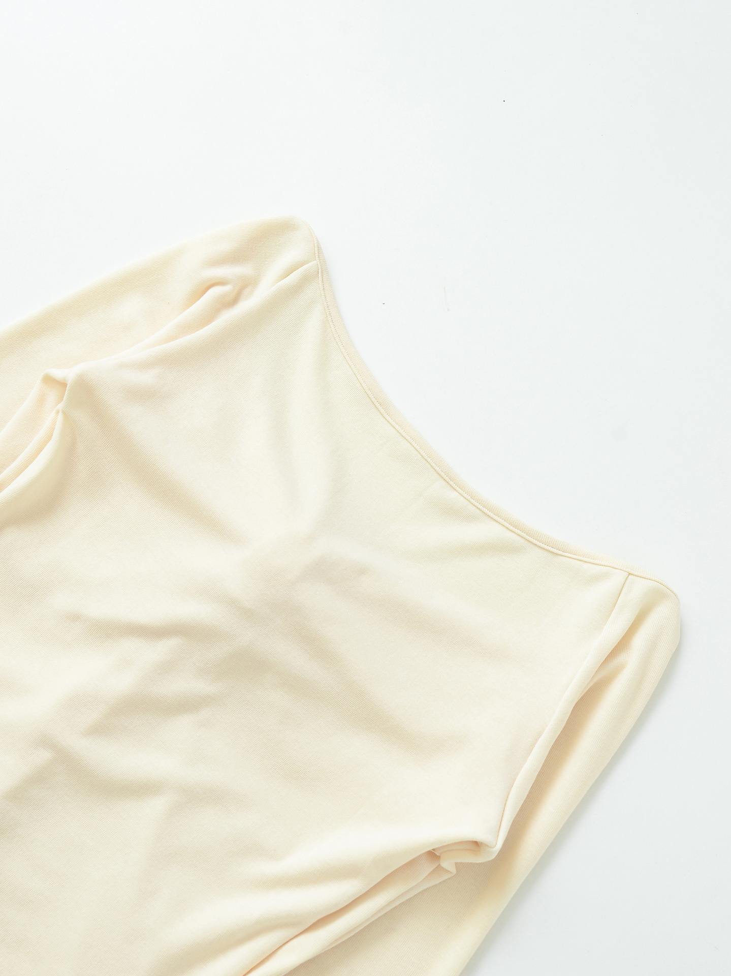 Deep Plunge Draped Ribbon Full-Sleeve Tee