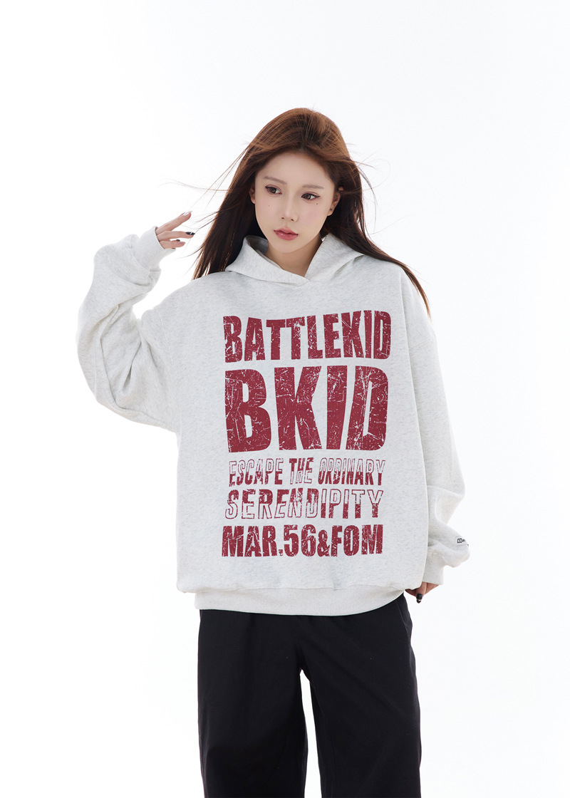 Urban Typography Long Sleeve Hoodie