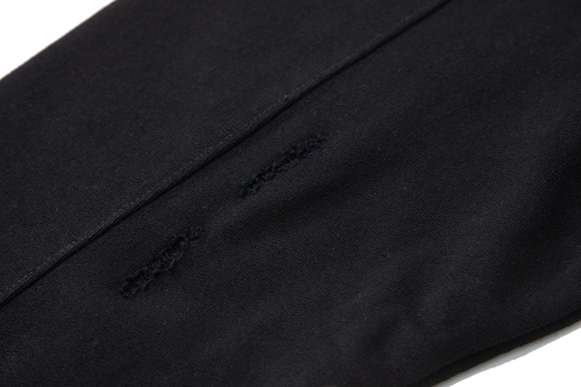 Loose Fit Cotton Pieced Frayed Hood Sweatshirt