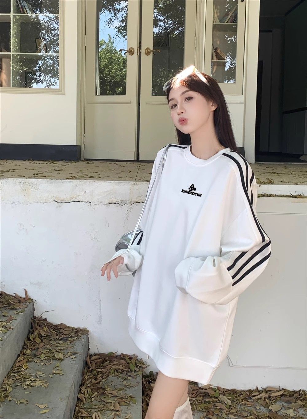 Oversized Japanese Korean Hip-Length Crew Sweater