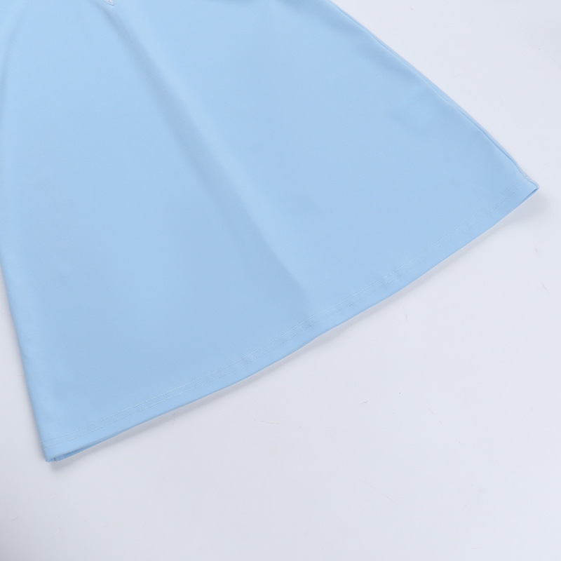 Sleeveless Short Plunging Polyester Dress