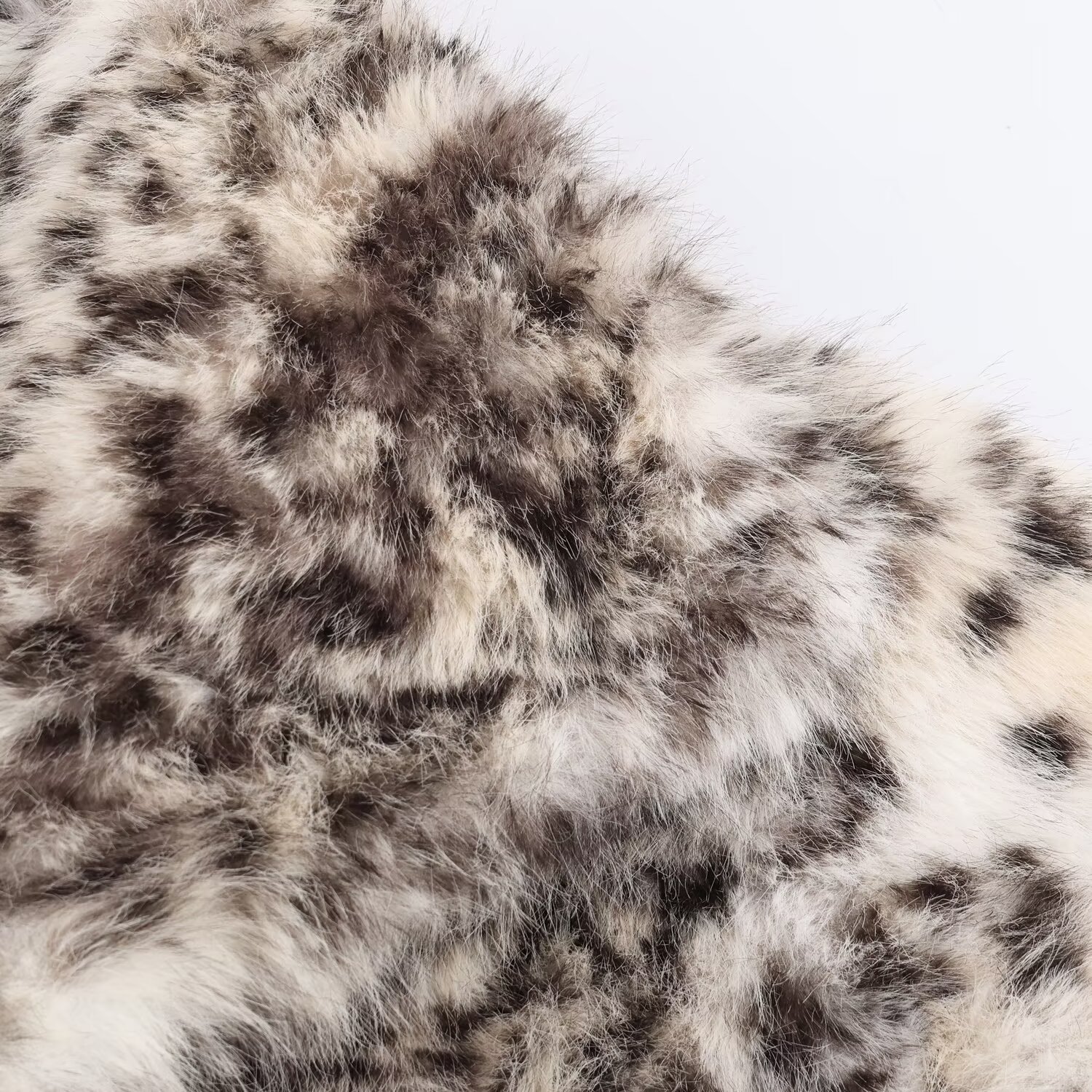 Animal print synthetic fur jacket