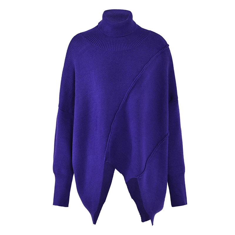Violet Plus Asymmetric Mock Sweater Female