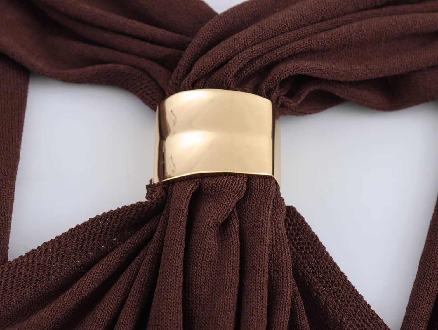Ladies Tailored Metallic Trim Cowl Tank Top