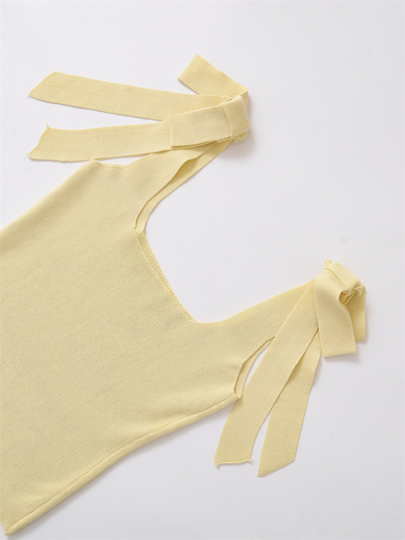 Ladies Open Front Polyester Sleeveless Top