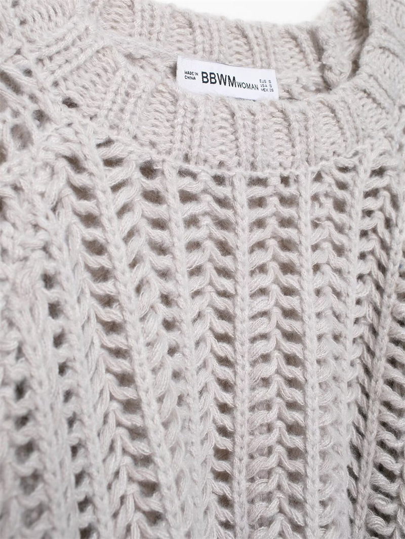 Style Women's Fashion Casual Long Sleeve Side Decorated Knit Top