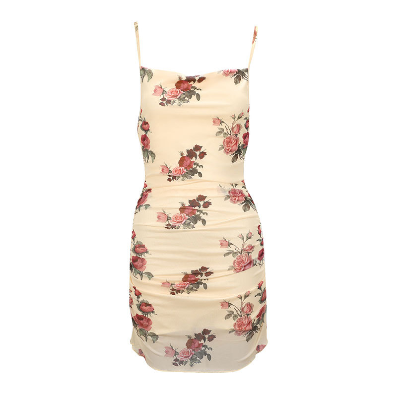 Sheer Floral Tube Dress