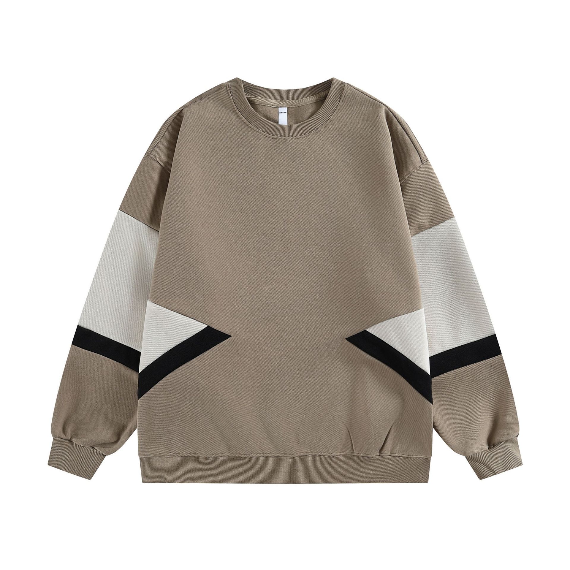 American Relaxed Two-Tone Patchwork Hoodie