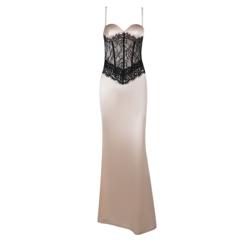 Strapless Sleeveless Long High Rise Polyester Dress