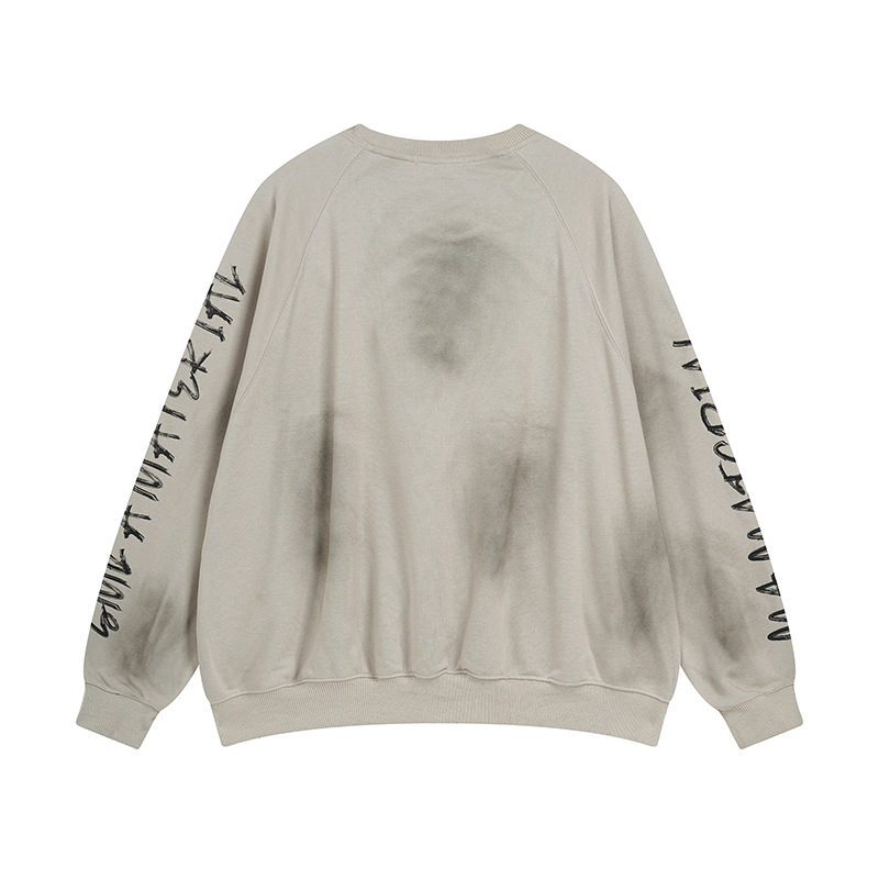 American Retro Cotton Loose Fit Letter Hoodie