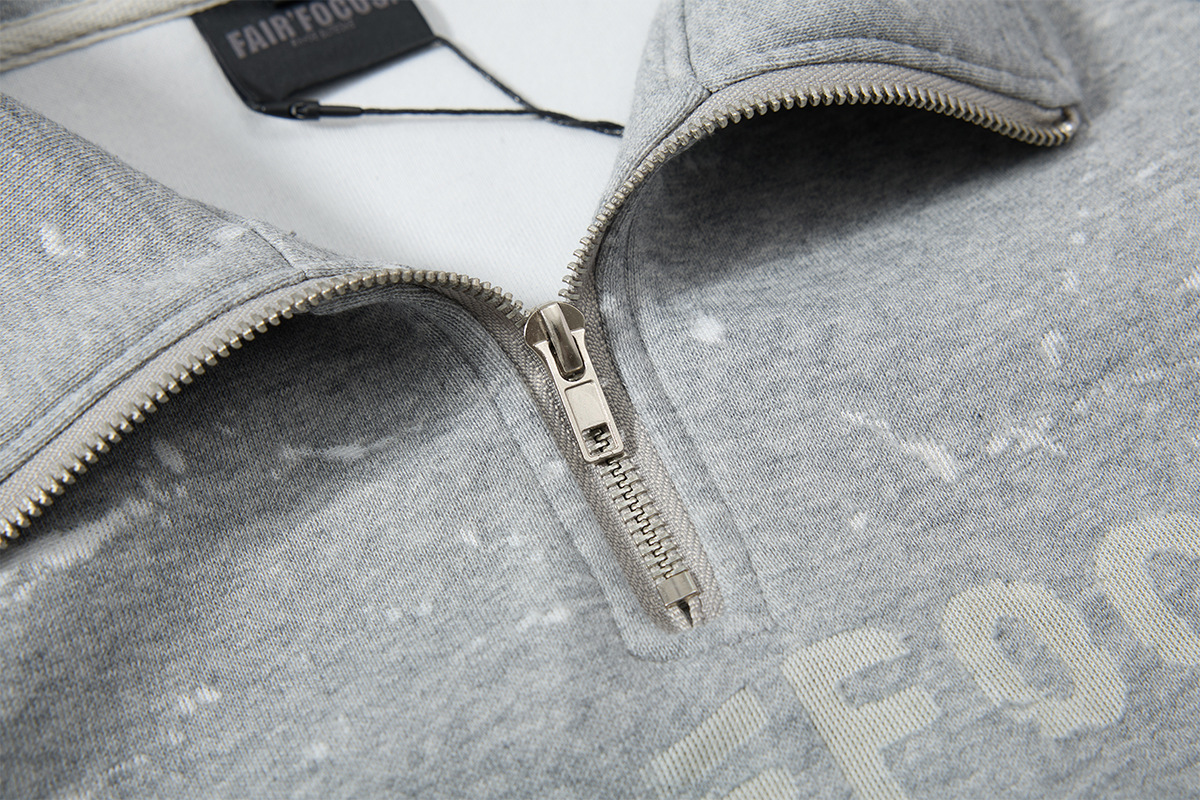 Half open collar raglan sweatshirt with flip collar sweatshirt