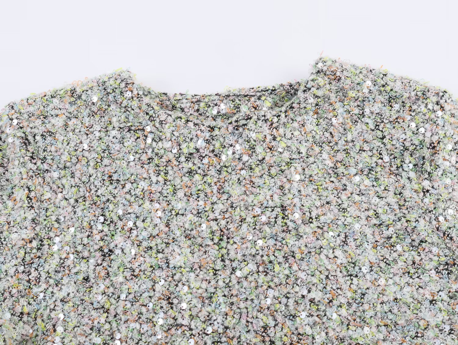 Knit Full Sleeve Crew Collar Beaded Top