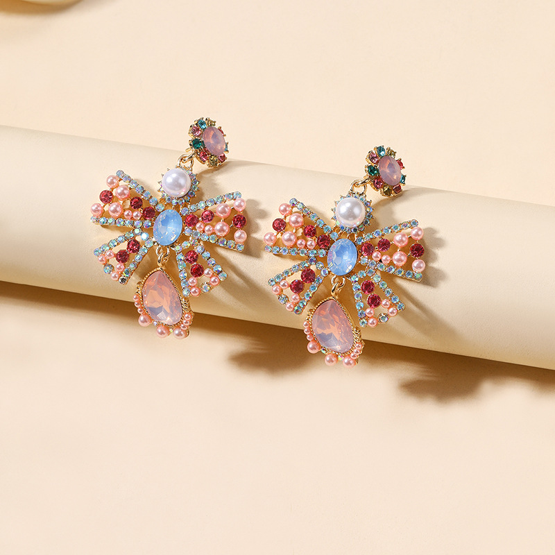 Boho Alloy Pearl Stud Earrings