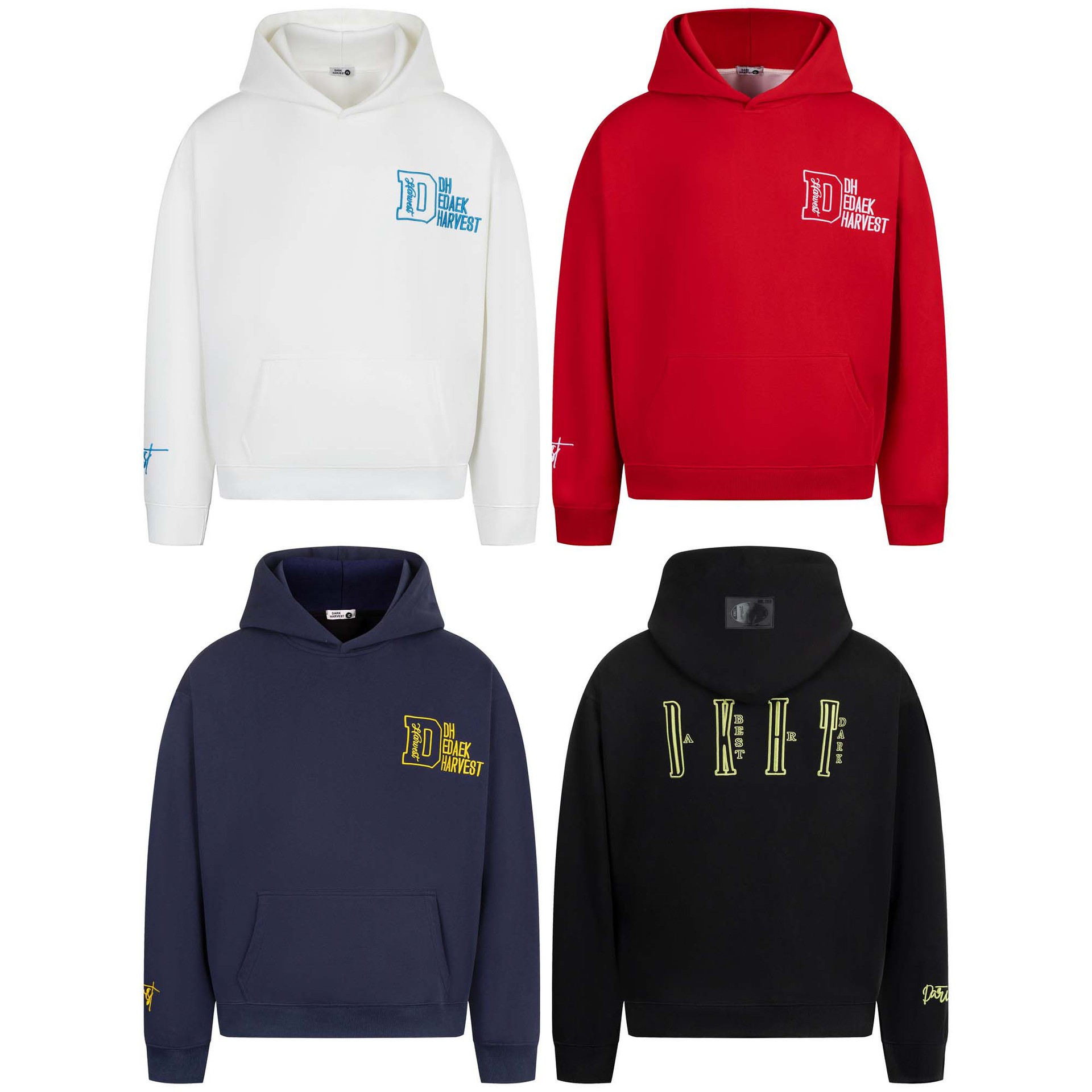 Streetwear Embroidered Initial Oversized Cotton Hoodie