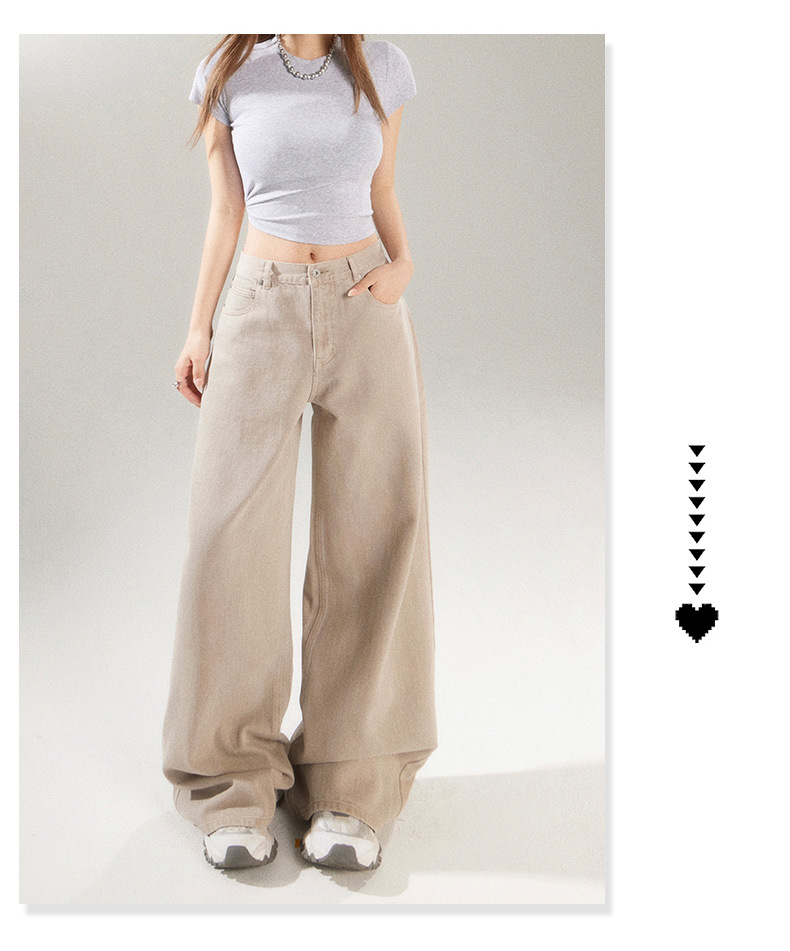 Straight Leg Wide-Leg Denim Pants for Women and Men Loose Fit