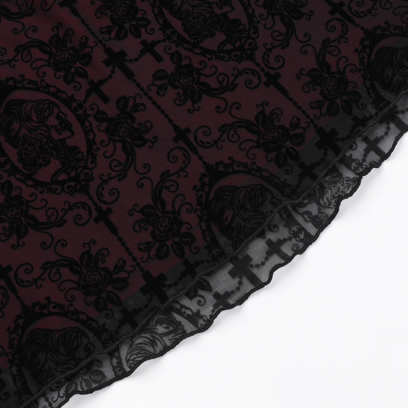 Private Celebrity Fitted Layered Above-Knee Polyester Print Skirt