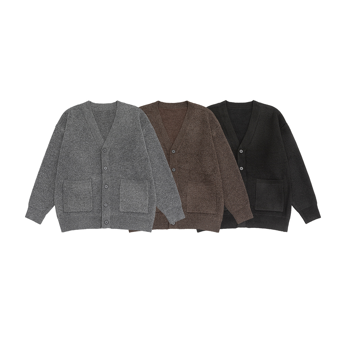 Slouchy Plain Polyester Cardigan