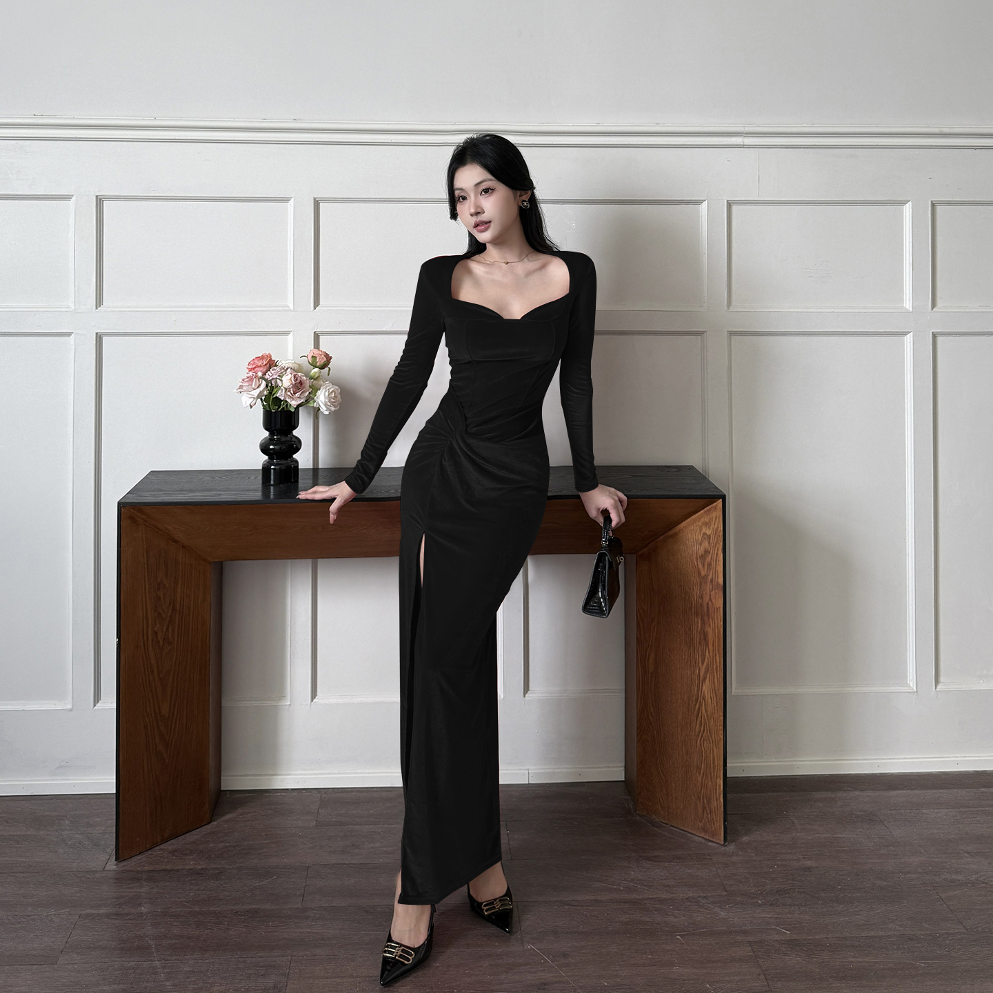 Bodycon Maxi Dress with Side Split