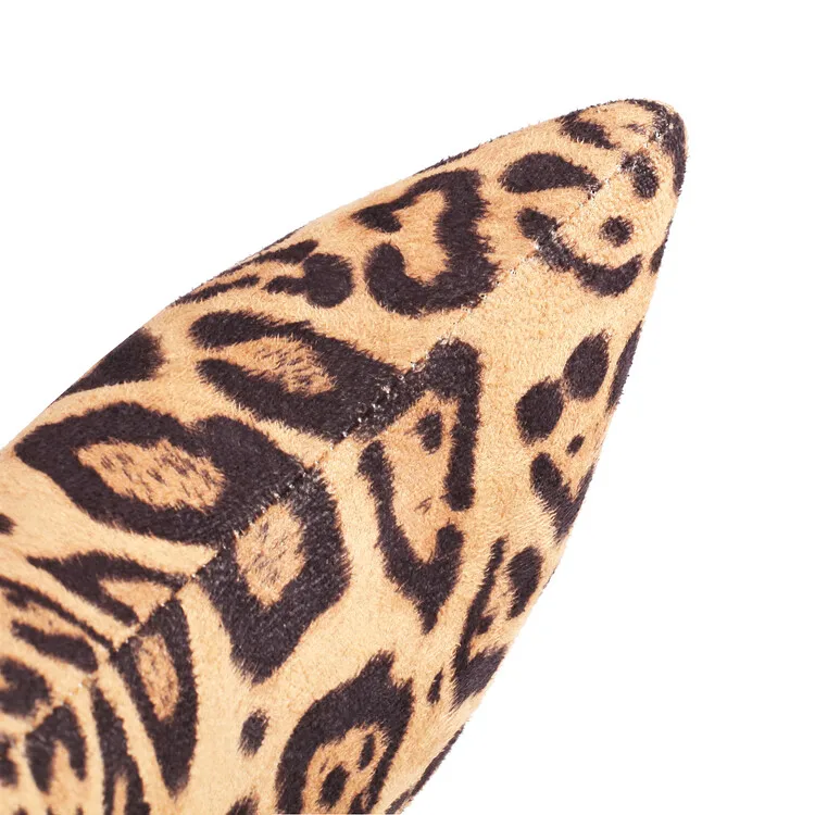 Hollow Out Tiger Tooth Shaped Heel Design Short Boots New Fashionable Leopard Print Zebra Zippered Women's Ankle Boot