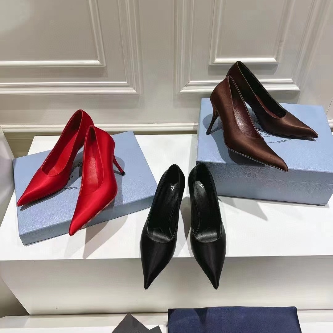 Luxury Brand Women Super High Heel Shoes Elegant Pointy Toe Ladies Satin Basic Shoes Summer Party Banquet Dress Shoes Women