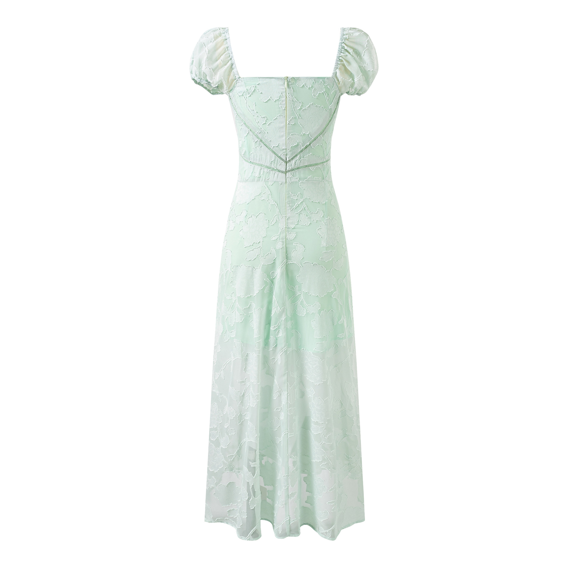 Sexy square neck bubble sleeve dress